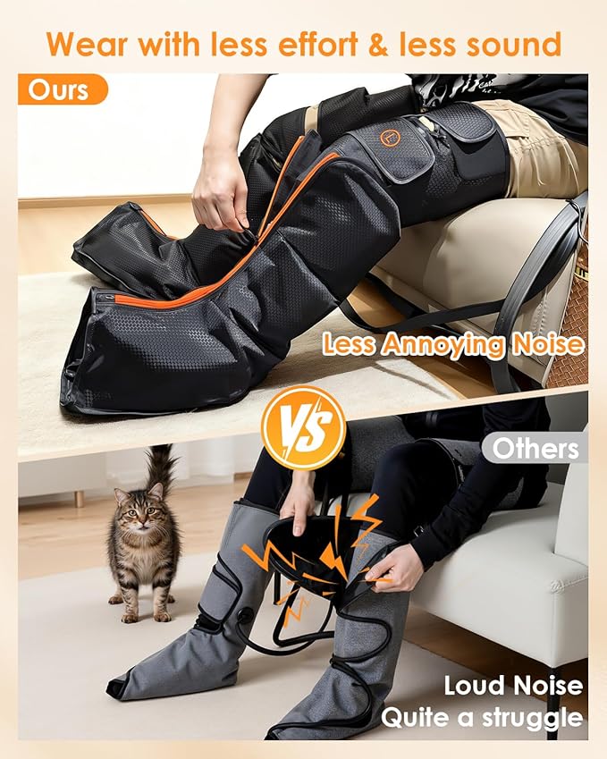 Mothers Day Gifts, Leg Massager with Heat and Compression - Foot Calf Thigh Massage for Circulation and Pain Relief, Professional Compression Boots with 6 Modes, 9 Intensity, 4 Heat