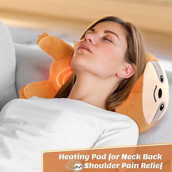 Electric Heating Pad for Period Cramps, Cuddly Sloth Plush with a Hot Soft Belly USB Powered, Menstrual Heating Pad Neck Shoulder Pain Relief, Gift for Daughter Wife Period Heating Pad