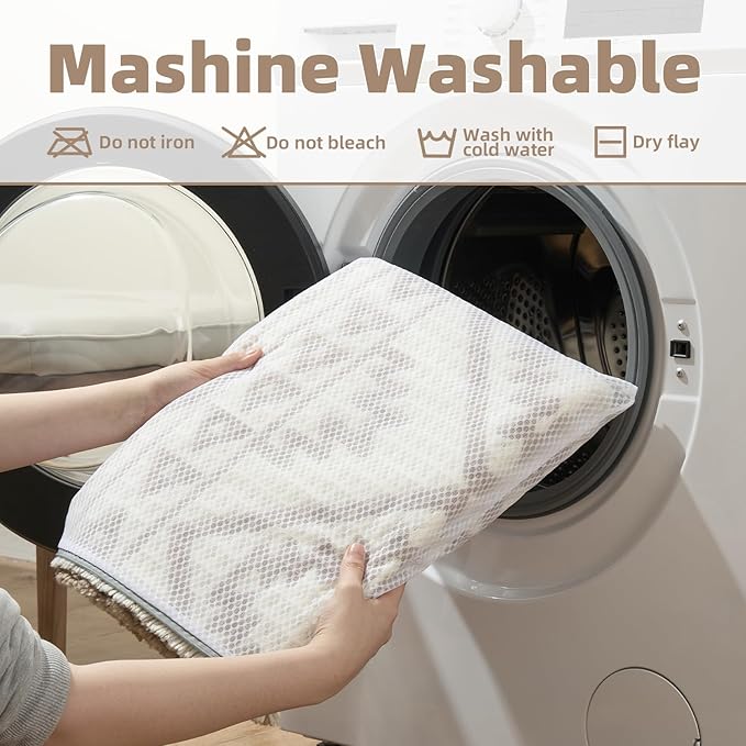 PADOOR-Waffle Bathroom Runner 24"x48", Super Absorbent Bath Mats for Bathroom, Machine Washable Non Slip Bath Rug with Tassels, Soft Bath Mat for Laundry Room, Bedroom, Grey & Cream, 2'x 4'