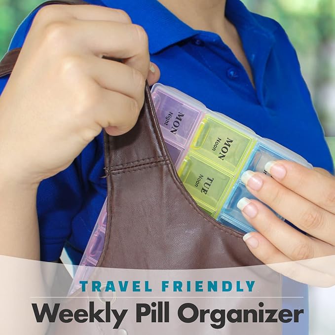 Weekly Pill Organizer - 21 Day Pill Planners for Pills Vitamins & Medication, 3 Times-a-Day Medication Reminder Boxes, Easy to Read & Travel Friendly (Case of 40pcs)