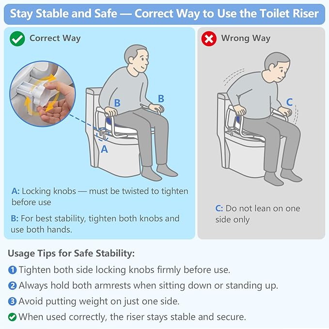 Travel Toilet Seat Risers for Seniors, Padded Elevated Toilet Seat with Handles for Round Toilets Only, Travel-Friendly, 5 Inch Height, Support to 300 LBS