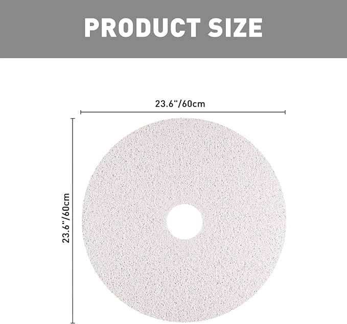Shower Mat Non Slip: 24 Inch Diameter Large Round Shower Mats with Drain Hole in Middle - Soft Loofah Great Drainage Shower Stall Matt for Inside Shower
