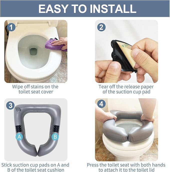 Comfort Adjustable Raised Toilet Seat for Post-Surgery, Pregnant, Seniors & Recovery - Easy Clean & Durable Supports 220lb,(16x14x2.5 in)