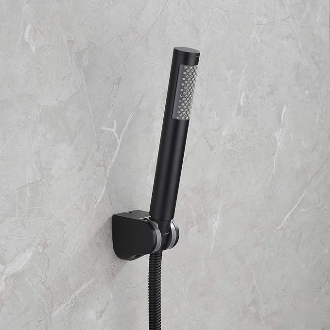 KES Handheld Shower Head with Extra Long Hose Shower Wand Holder Set Stainless Steel Hand Shower Matt Black, LP150-BK