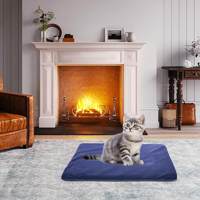 RIOGOO Pet Heating Pad, Electric Heating Pad for Dogs and Cats Indoor Warming Mat with Auto Power Off (S: 17.5"x14")