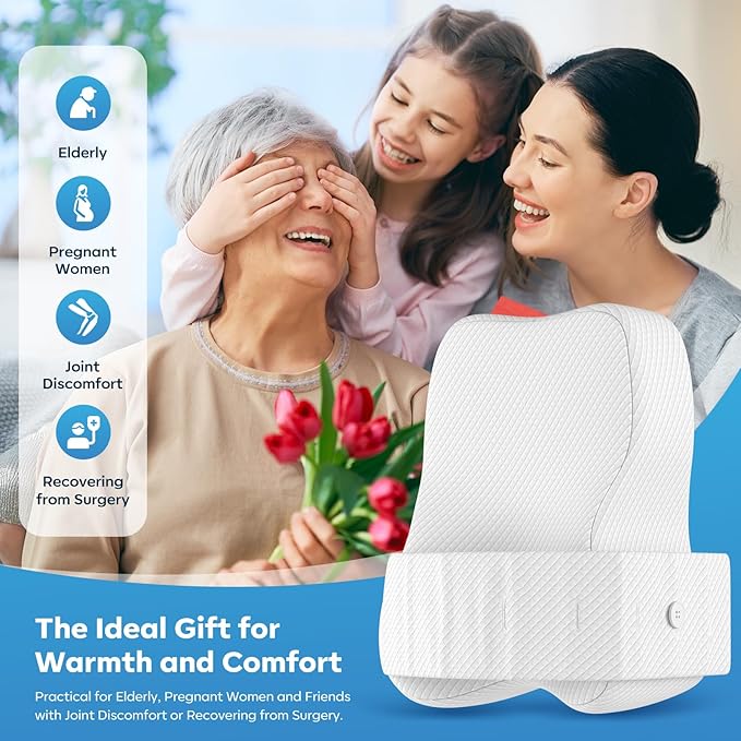 Ergonomic Knee Pillow with Adjustable Strap, Memory Foam Leg Spacer for Side Sleepers, Comfortable Bed Cushion, White