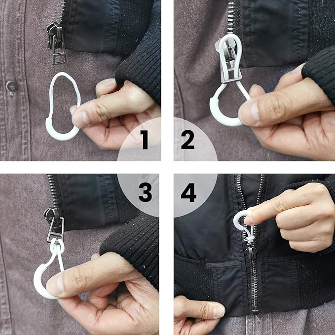 Daily Treasures Button Hook and Zipper Pull, Button Hook Dressing Aid with 8Pcs Zipper Pulls, Button Assist Device with Non-Slip Ribbed Handle for Seniors, Arthritis Sufferers-Shirt, Dress, Collar