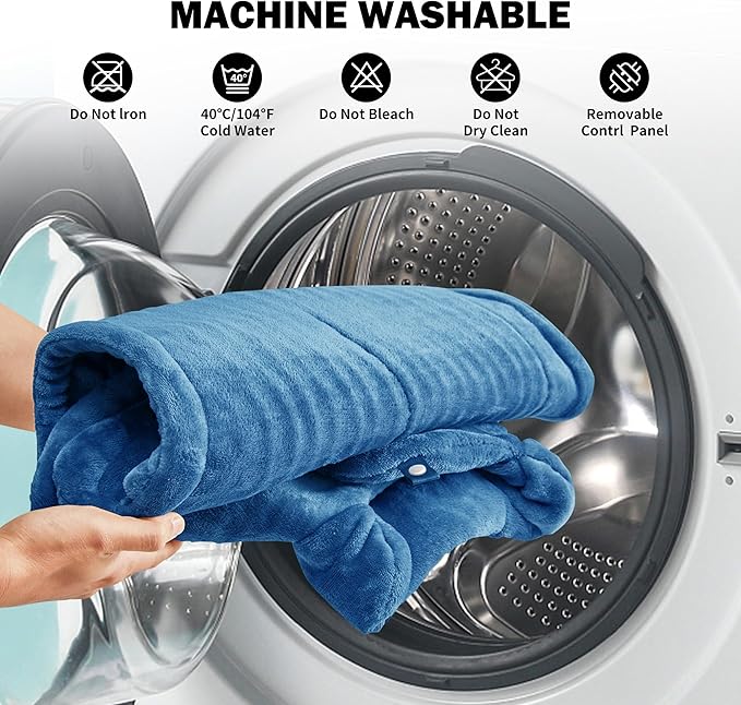 WUGE Mothers Day Gifts for Mom, Heating Pad for Neck Shoulder and Back, Birthday Gift for Women Men, Deeper Pain Relief, Large Weighted Heat Pad, ETL Certified, Blue