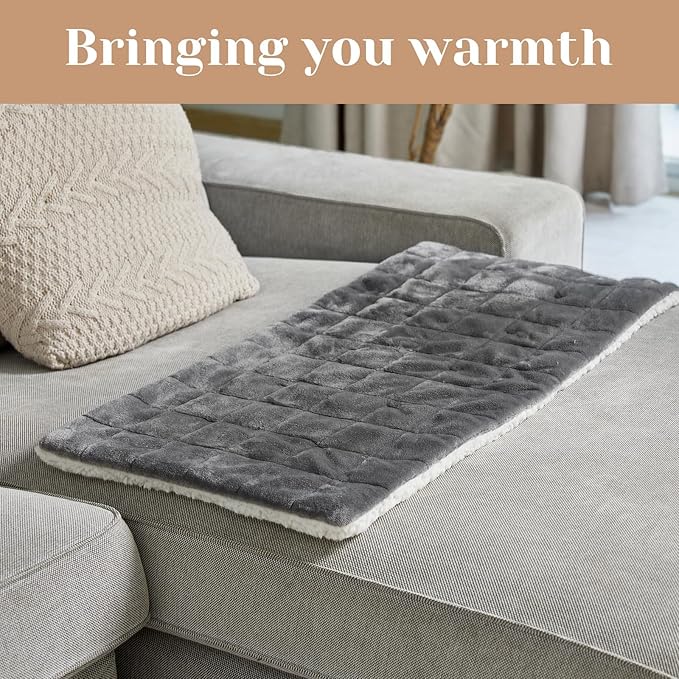 Weighted Heating Pad for Period Cramps and Back Pain, XL Heating pad 17"x33",Electric Heating Pad for Shoulder, 4.9LB Heated pad with 4 Heating Levels, Dorm Room Essentials,Machine Washable