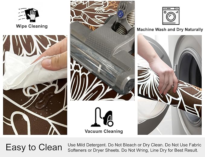 1/10 Inch Ultra Thin 24"×35" Large Front Door Mat Indoor Entrance Inside Non Slip, Waterproof Rubber Kitchen Mat and Interior Home Washable Door Mat, Coffee Brown
