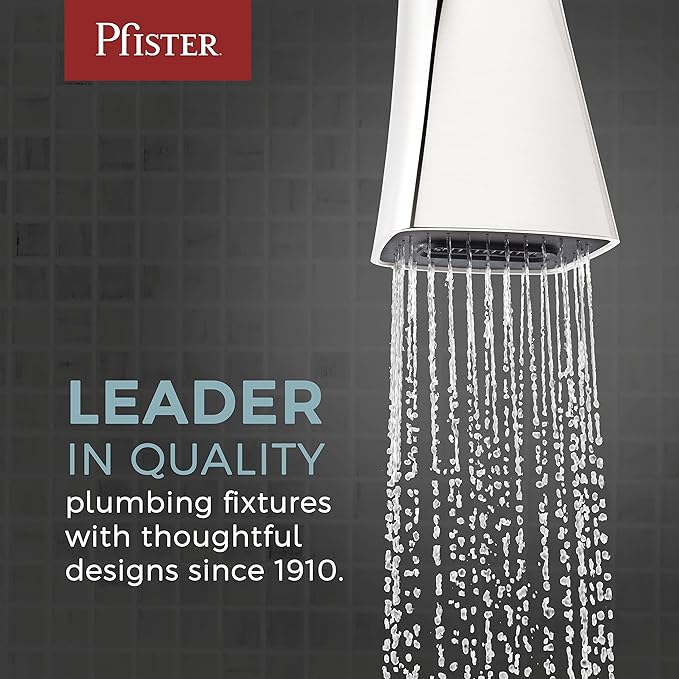 Pfister HydroFuse Handheld Shower Head with Magnetic Docking 6-Function High Pressure 2.5 GPM Polished Chrome Finish Hose Included for Bathroom Shower 016HFM01CC