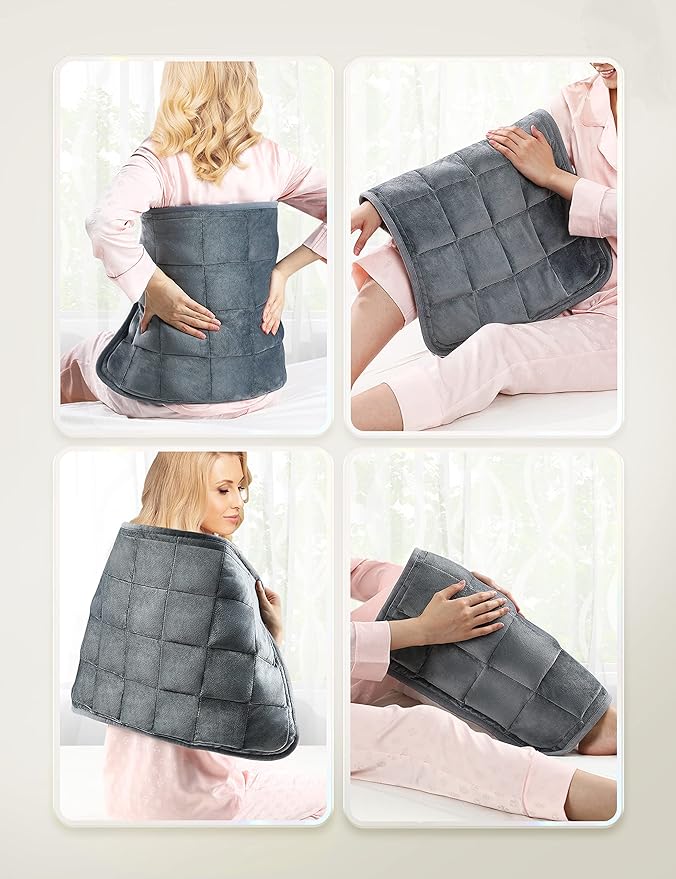 Weighted Heating Pad 17''x 33" XXXL Electric Heating Pad for Back Pain Relief, 5LBS with 6 Heat Settings 2H Auto-Off Heat Pad for Shoulder Arms Legs Cramps Washable