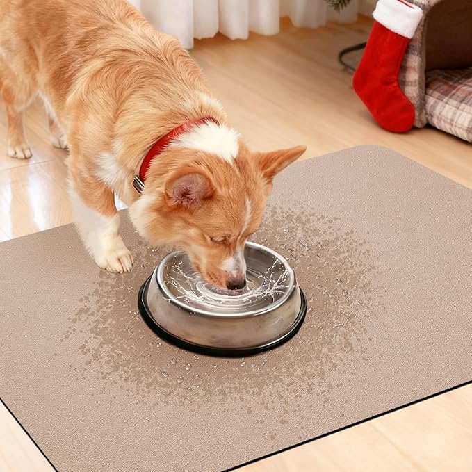 ACCUMTEK Non Slip Bath Mat, Thin Bathroom Rugs Fit Under Door, Quick Dry Bath Mats, Machine Washable Bath Rugs for Bathroom, Bathtub & Kitchen, Bathtub & Kitchen, Taupe/Solid/24 x17