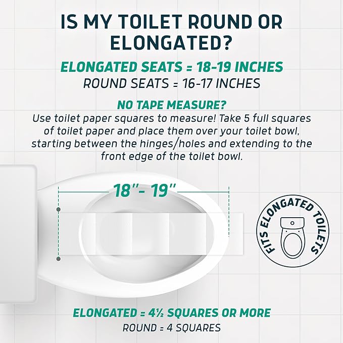 Lunderg Raised Toilet Seat with Handles - Elongated - Easy to Install Toilet Seat Risers for Seniors - Adds 3 Inches & Works like the one you’ve always used - Elegant design - No Hospital Vibe