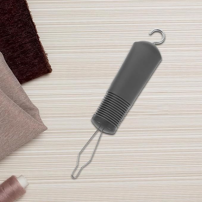 Artibetter 2pcs Button Hook and Zipper Pull Assist Device for Seniors and Disabled One-Handed Dressing Aid Tool for Arthritis and Elderly with Portable Design Black and Gray