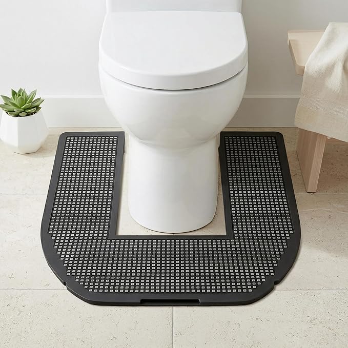 SMELLRID Disposable Toilet Mat for Urine Absorption – Odor-Control Floor Protector Absorbs 18+ oz – Non-Slip Bathroom Splash Pad 6-Pack (22 x 22 in)