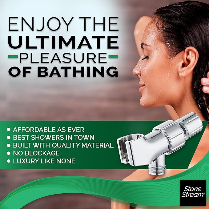 Original StoneStream Adjustable Wall Shower Adapter and Holder for Handheld Showerheads - Chrome
