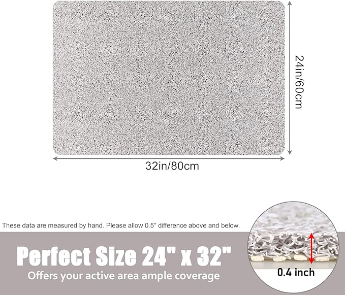 Shower Mat Bathtub Mat Non-Slip - 24x32 Inch, Soft Comfort Bath Mat with Drainage Holes, PVC Loofah Massage Bathmat for Shower, Tub, Bathroom, Wet Areas, Quick Drying