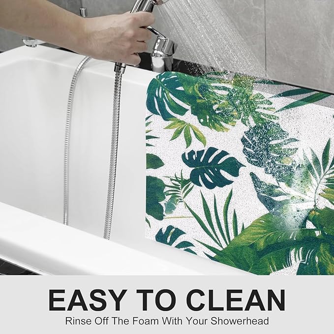 Extra Large Shower Mat: 24 X 36 Inch Stylish Shower Mats for Inside Shower - Soft PVC Loofah Trimmable Non Slip Shower Mat for Elderly, Quick Drying