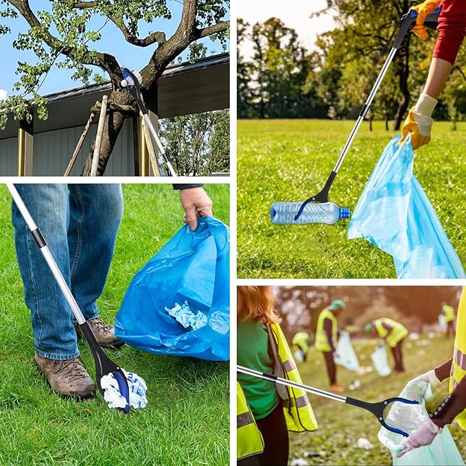 2-Pack Grabber Reacher Tool, 34" Foldable Reacher Grabber Pickup Tool with 360° Anti-Slip Rotating Jaw & Magnets, 4" Wide Claw Opening Reachers for Seniors, Trash Picker Tool