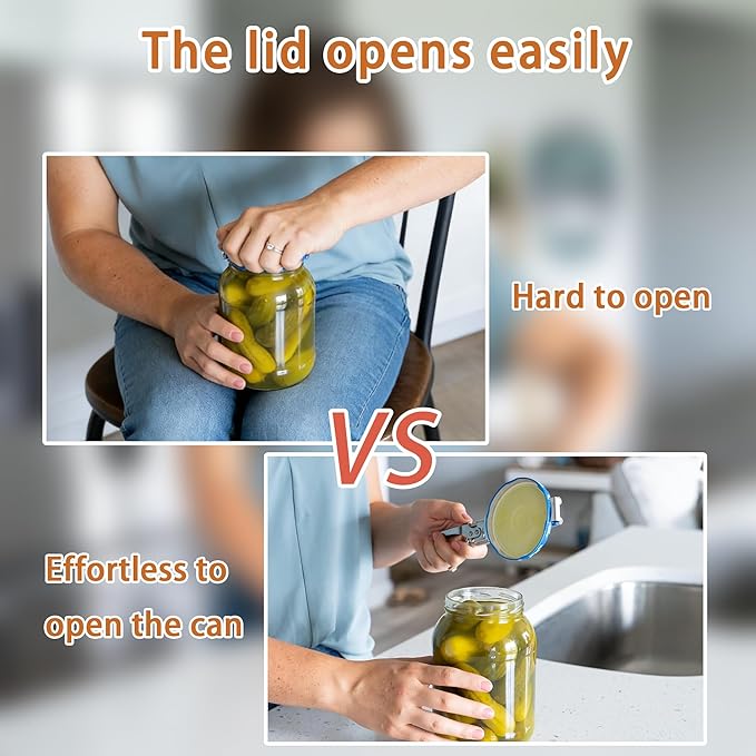 2PCS Adjustable Stainless Steel Jar Opener, Manual Can Opener for Arthritis Hands, Multifunctional Bottle Opener & Lid Gripper, Kitchen Gadgets for Seniors