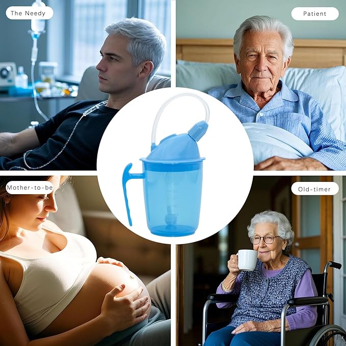 Spill-Proof Cup for Elderly 12oz Plastic Sippy Cup with Straw and Lid, Suitable for Disabled Adults Seniors Limited Mobility