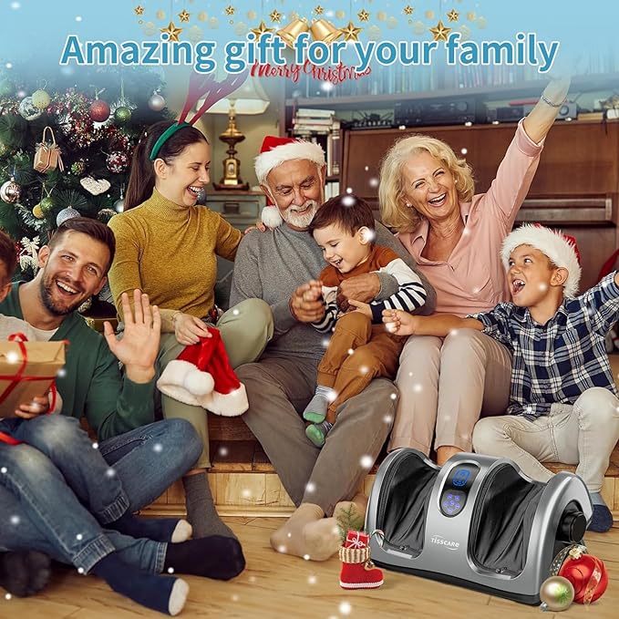 TISSCARE Shiatsu Foot Massager with Heat: FSA HSA Eligible Foot Massager for Neuropathy, Plantar Fasciitis and Pain Relief-Massage Feet/Leg/Calf/Ankle at Home/Office, Gifts for Women and Men