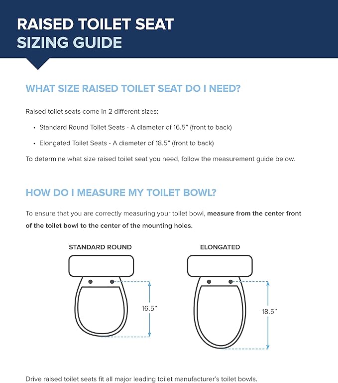 Drive Medical Raised Toilet Seat with Lock and Lid, Standard Seat, 4"