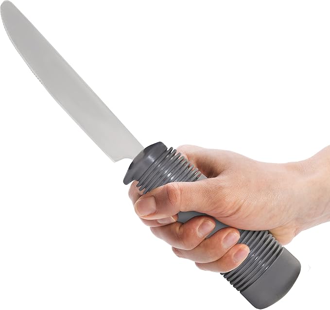 Rehabilitation Advantage Weighted Serrated Knife with Wide Rubber Handle (Pack of 2)