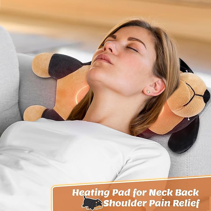 Electric Heating Pad for Period Cramps, 14'' Black Dachshund Dog Plush with a Hot Soft Belly USB Powered, Menstrual Heating Pad Neck Shoulder Pain Relief, Gift for Daughter Wife Period Heating Pad