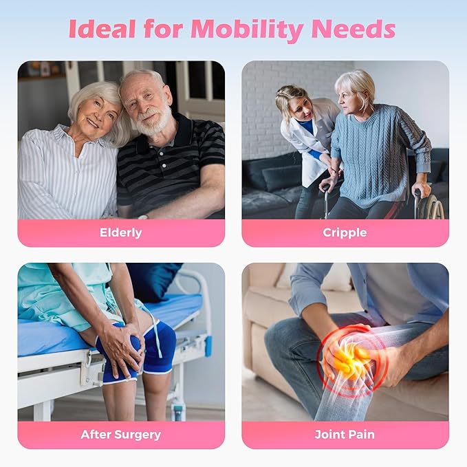 4-Wheel Mobility Scooter for Adults – Foldable Portable Motorized Scooters with 330lbs Capacity, Detachable Battery, Dual Baskets, Cup & Phone Holder, Pink
