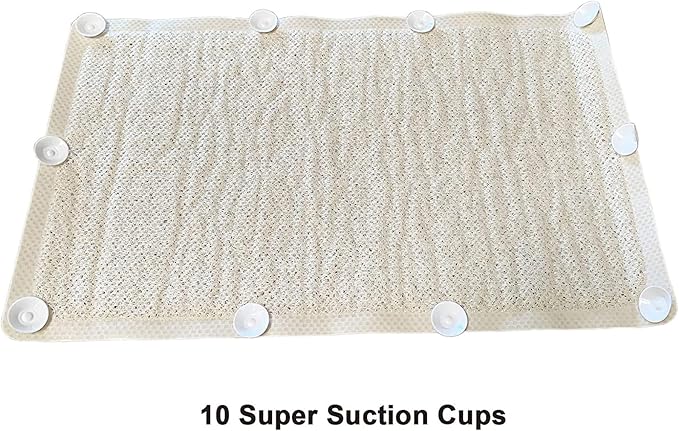 Huji Drain Away Slip-Resistant Shower Mat with 10 Super Suction Cups for Shower or Bathroom - Great for The Elderly and Children (2)