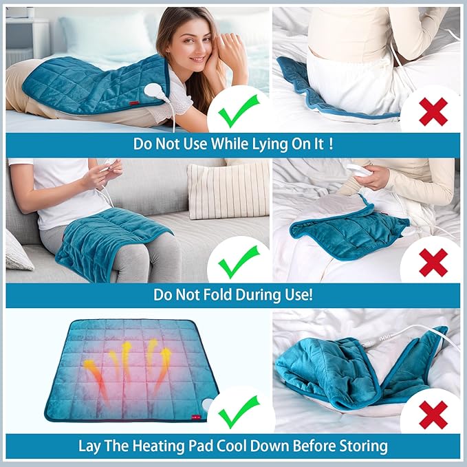 Comfytemp Weighted Heating Pad for Back & Period, 20"x24" Extra Large Electric Heat Pad, Birthday Gifts for Women Men Mom Dad & Mother Day Gift, 2.4 lb Heated Pad for Neck Shoulder Leg, 2H Auto-Off