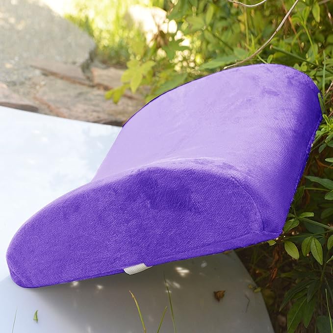 Bookishbunny Premium Memory Foam Lumbar Support Cushion Pillow (Purple)