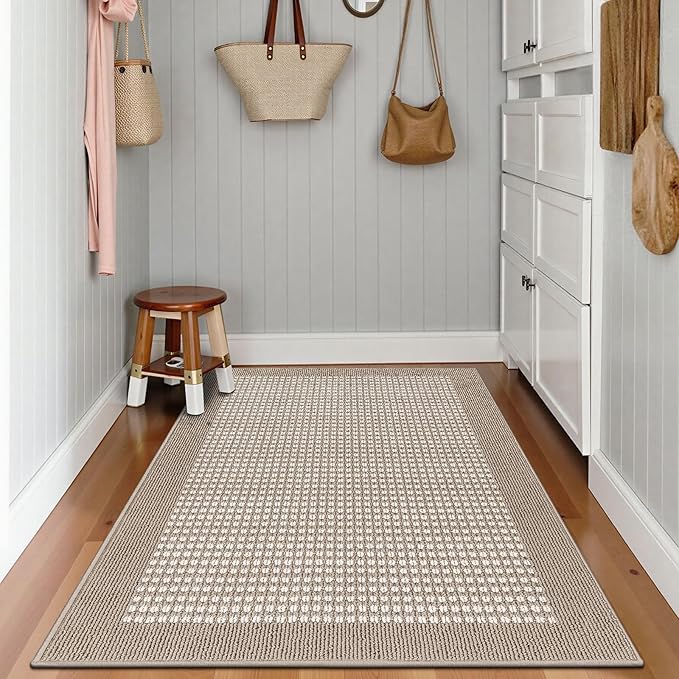 Ileading Indoor Door Mat 3x5ft Absorbent Dog Mats for Muddy Paws,Machine Washable Small Living Room Area Rug with Non-Slip Rubber Backing Low-Profile Inside Carpet for Hallway,Kitchen