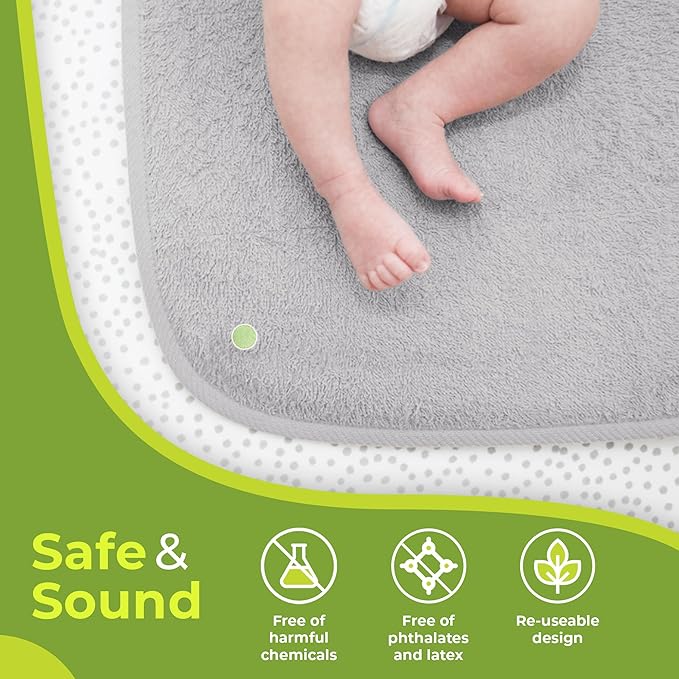 PeapodMats Bedwetting & Incontinence Waterproof Bed Mat - Reusable Underpad. Secure Placement & Breathable. Washable. Enviro Friendly 3x5 (Light Gray) Mattress Protector & Pee Pad for Kids & Adults