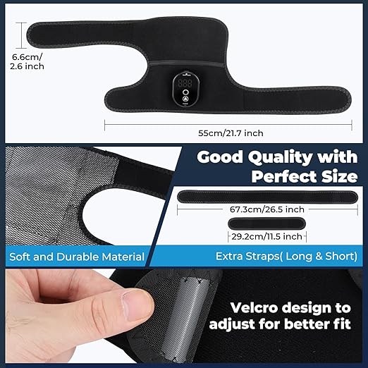 MOAJAZA Heated Knee Brace, Cordless Knee Heating Pad, Knee Warmer with Multiple Heating Modes, Brace Wrap for Men Women Seniors
