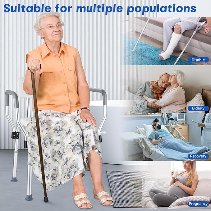 Shower Chair for Inside Shower 450 LB Heavy Duty, Handicap Toilet Chairs for Seniors with Arms, Shower Seat for Elderly and Disabled Inside Tub, Padded Bath Chairs for Shower Stall