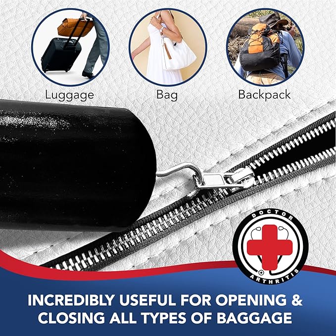 Button Hook & Zipper Pull, Assist, Helper Device, Dress Clothes Tool, Button Shirts Aid, One Hand, Disability, Handicapped and Seniors by Dr. Arthritis (Single)