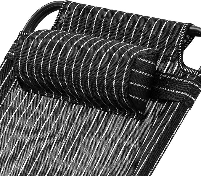 Lifting Bed Backrest, Adjustable Bed Backrest with 7-Position Support & Pillow - Foldable Reading Chair for Elderly, Patients, Home Use, Max 220Lbs, Black Stripe