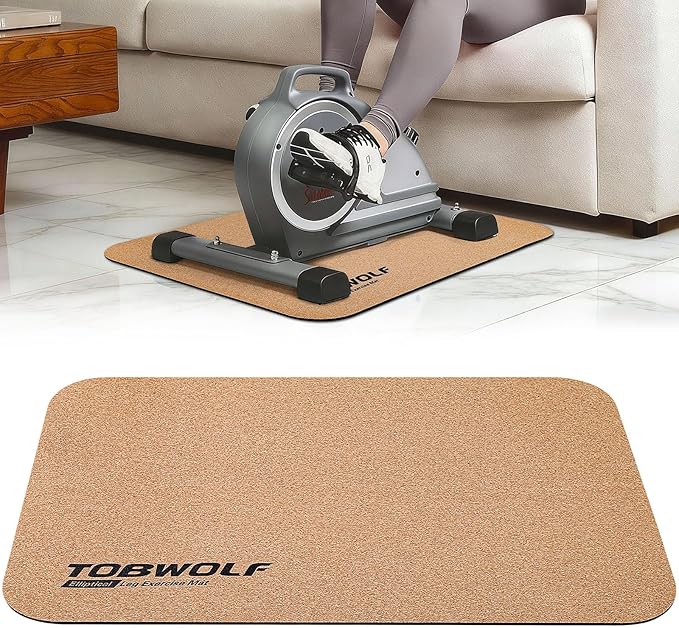 TOBWOLF Non-Slip Workout Mat for Ellipse Leg Exerciser, Ellipse Machine Mat, Exercise Mat for Under Desk Ellipticals, Suitable for Electric Seated Foot Pedal Exerciser, Stability & Floor Protection