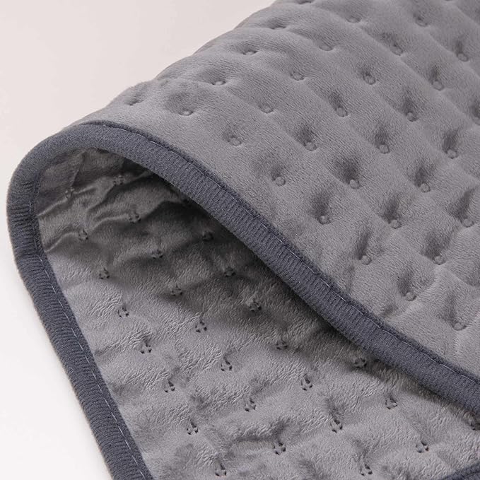 RAINOVA Heating Pad Electric Throw for Back Pain & Cramps Relief, 12''x24'' Electric Pad with Auto Shut Off, Heat Pad 6 Heat Settings,Christmas Gifts for Women, Men, Mom, Dad(Gray)