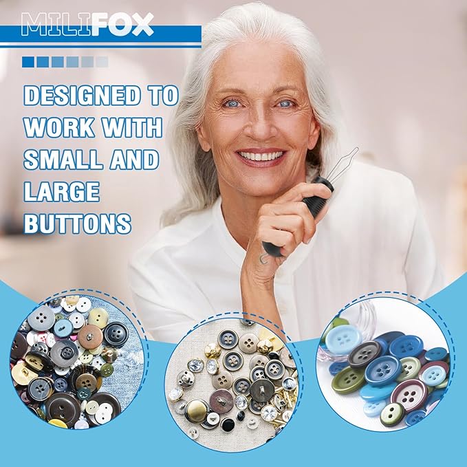 Button Hook, Button Helper Tool for Elderly and Zipper Puller One Hand Aid for Seniors and Arthritis, Buttoning Assist Tool for Shirt Wedding Dress (1 Pack)