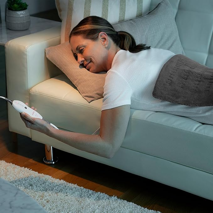 Sunbeam Premium Sunbeam Heating Pad with Compact Storage,Standard Size,Gray,(Pack of 6)