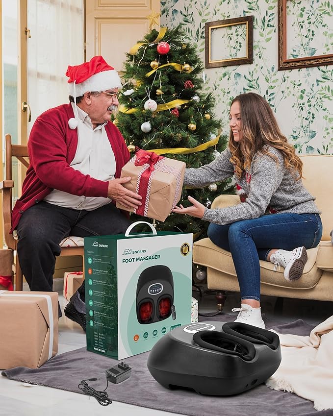 Snailax Foot Massager with Heat, Remote Control, Shiatsu Foot Massager Machine with Deep Kneading, Rolling, Compression, Vibration, Size 13, Gift for Mom