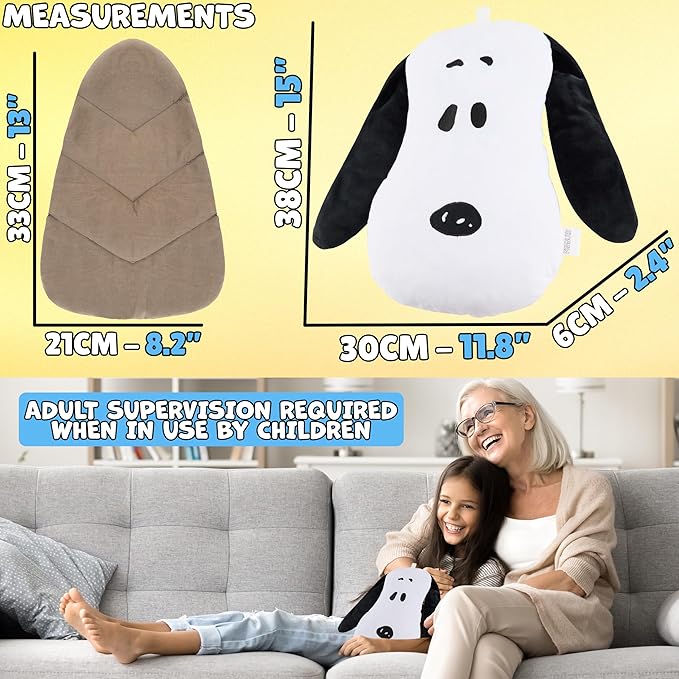 Peanuts Snoopy Microwave Heating Pad for Neck Shoulder Back Pain Cramp Relief Plush Warm Compress Cold Therapy Reusable Heat Pack Gifts for Seniors