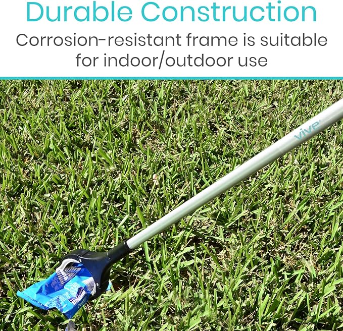 Vive Reacher Grabber Tool - 32" Extra Long Pickup Aid (2 Pack) - Trash Picker Upper, Rotating Hand, Heavy Duty Grip Arm - Reaching Assist for Litter, Elderly, Garden Nabber, Disabled, Handicap Arm