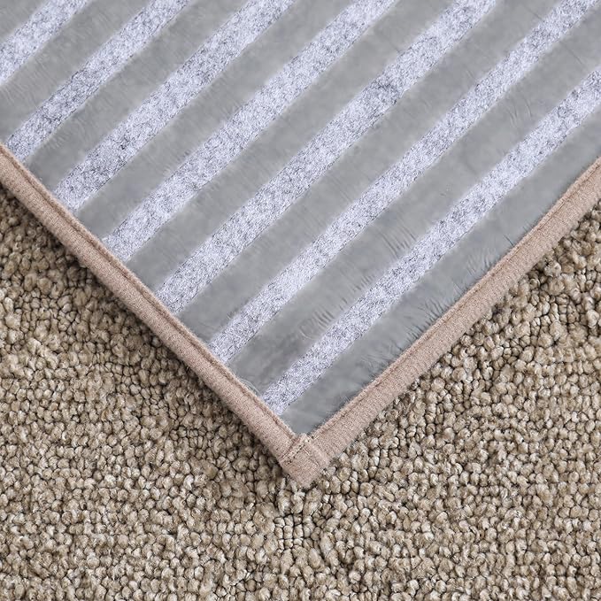 COSY HOMEER Stair Landing Rug Non-Slip 20"x32" Stair Treads for Wooden Steps,Washable Peel and Stick Stair Treads Matching Mats,Pet Friendly Soft Reusable Stair Landing Mat for Kids and Elders,Beige