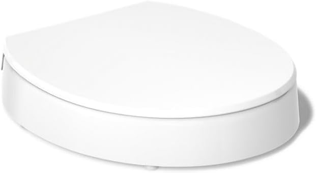 KOHLER 25876-0 Hyten 3" Height, Elevated Soft Close Round Toilet Seat, Contoured Seat with Grip-Tight Bumpers, Quick-Attach Hardware, White (Pack of 2)