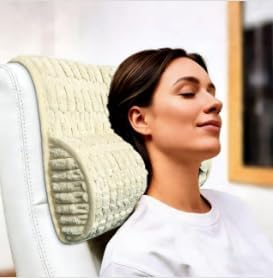 Headrest Memory Foam Pillow, Supportive Pillow for Neck, Back or Leg for Sofas, Recliners, Office Chairs, Massage Chairs for Neck Pain Relief and Cervical Support. (Cream, 13" W x 2.7" D)